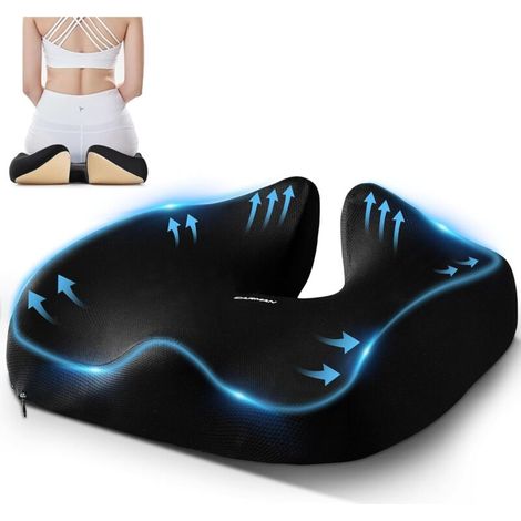 Cuscino ergonomico per sedia per alleviare la sciatica, cuscino in memory foam per sedia da ufficio, sfoderabile e lavabile, adatto anche alle sedie a rotelle.