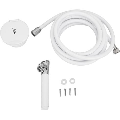 Pommeau de douche à main avec flexible de 2,5 m, montage latéral, acier inoxydable, kit de douche pressurisé à économie d'eau pour yacht et camping-car (1/5)