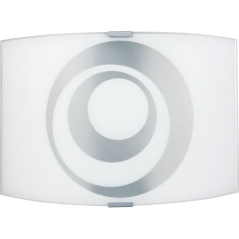 Applique 1xE27 Finali Cromo Vetro Lastra Bianco Decorato Bianco E-Energy Galatea (1/2)