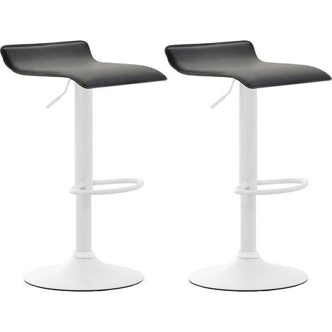 2er Set Barhocker Dyn V2 Kunstleder schwarz weiß
