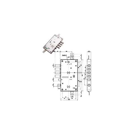 SERRATURA TRIPLICE APPLICARE MULTIF. SCROCCO D/MAPPA BLINDATE 54595- - mm.63 SX (54595S) - 1 pezzi MOTTURA