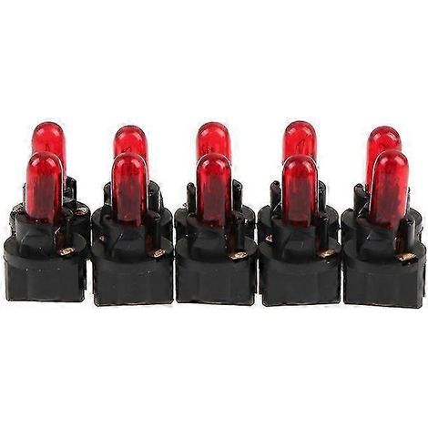 Lot de 10 ampoules LED T5/T6.5 W1,2W pour éclairage intérieur de voiture, indicateur de chauffage du tableau de bord - Bon état (1/5)