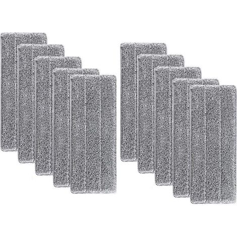 Super Absorbant Recharges de Tête de Vadrouille - Tampon de Nettoyage de Tête de Balai de Ménage Lavable en Microfibre de Vadrouille de Nettoyage Lavable en Microfibre (10pcs)