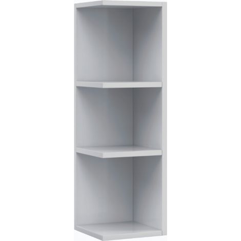 Colonna sospesa 20x65 cm bianco lucido con tre ripiani ad angolo - Rodi