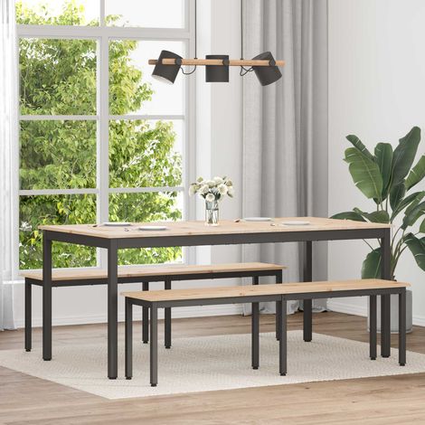 vidaXL Tavolo da pranzo Naturale 180 x 90 x 75 cm Pino massello