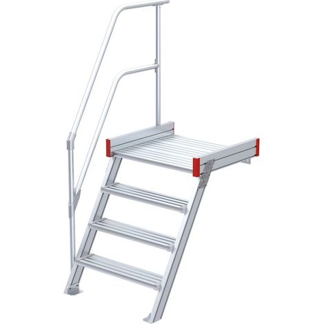 Euroline 511 Podesttreppe 60° 1000mm Stufenbreite 4 Stufen Alu gerieft