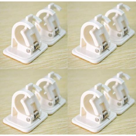 Crochets pour tringles à rideauxCrochets adhésifsCrochets pour tringles à rideaux de doucheCrochets pour tringles à serviettes-Blanc, 4243mm, 8pcs (1/5)