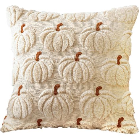 Housse De Coussin Halloween - Broderie Citrouille - Décoration Automnale - Pour Canapé Lit - 45 X 45 Cm - 1 Pièce (1/5)