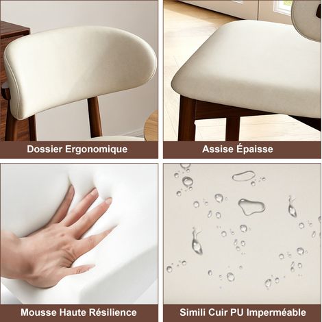 Set 2 sedie imbottite in PU con gambe in quercia OKMYHOME (1/2)