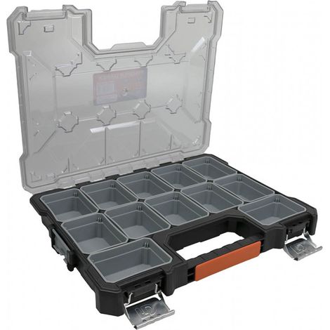 Fischer Darex – Boîte à compartiments à bacs fins – Couvercle transparent – 12 bacs amovibles – Joint étanche – Dimensions L 440 x H 65 x l 360 mm (1/5)