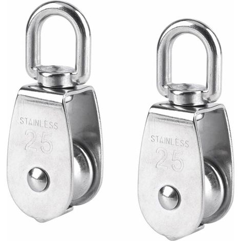 25 mm single roller made of stainless steel, load capacity 150 kg – Silver (1/5)