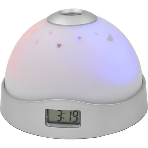 Ceiling Projector Alarm Clock, Projection Alarm Clock with Mood Light, Simple and Practical Digital Clock Ceiling Projection Alarm Clock, LED Starlight Projector for Bedroom (Excluding Batteries).