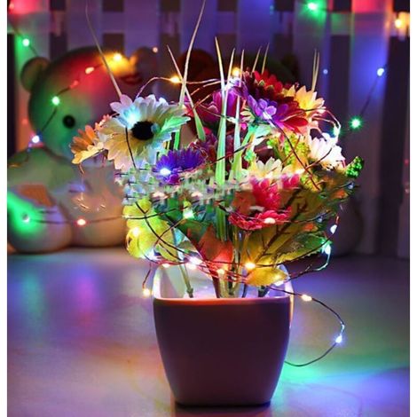 2 guirlandes à LED de 10 m, avec fonction de minuterie de batterie 100 LED, avec télécommande IP65 décoration intérieure et extérieure étanche, utilisée pour la fête de mariage de Noël à la maison cou (1/3)