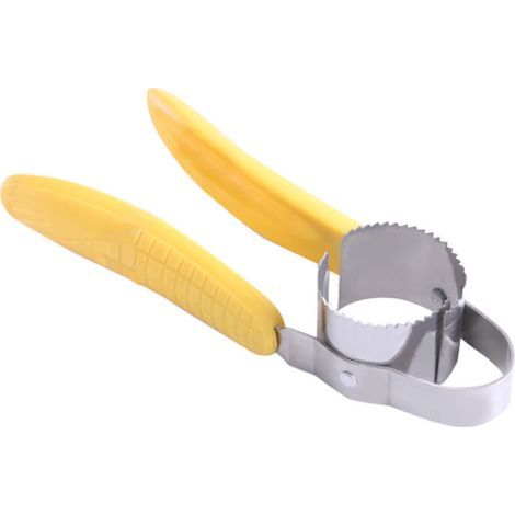 Éplucheur de maïs raboteuse de maïs en plastique à long manche gadget de cuisine créative ménage batteuse de maïs en acier inoxydable (1/5)