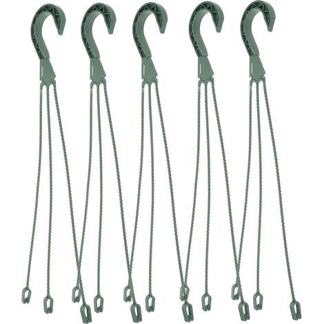 Lot De 5 Crochets Suspendus Pour Pot De Fleur Vert 45Cm Crochet Suspension Pot De Fleur Avec Absorption D Eau Pour Jardin Mural Maison (1/5)