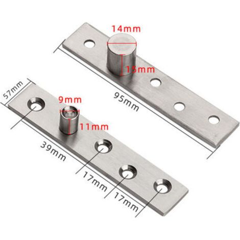 4 pcs Charnières de Porte Pivotantes à 360 Degrés de Rotation, 95mm épaissies Pivot Hinge Cachée en Acier Inoxydable, Pivotante Charnière Robuste pour Meuble Chaussures, Armoire Bois, Pivot Excentriqu (1/3)