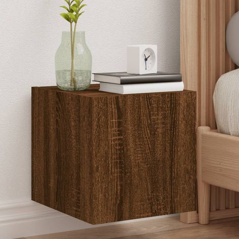 Meubles TV muraux à LED 2 pcs-Banc TV-Meuble Télé chêne marron 30,5x35x30 cm 642542 (1/5)