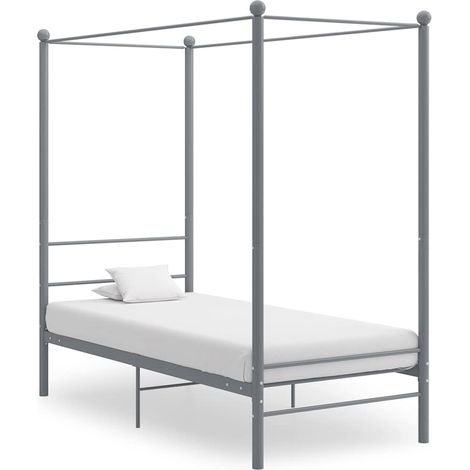 Himmelbett Grau Metall 90x200 cm