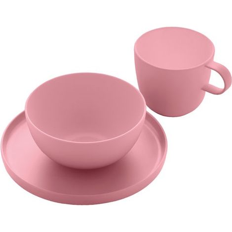 Set De 12 Pieces De Petit-dejeuner En Rpet Dusty Pink - Livwise Point Virgule