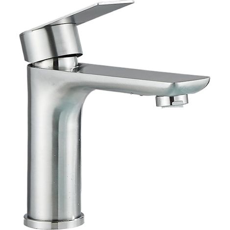 Robinet pour vasque - eau chaude/froide - nickelé - inox 304 (1/5)