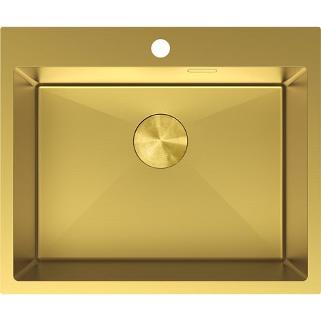 Mexen Solix Edelstahlspüle 1-Becken 600 x 500 mm, gold - 6408601000-55 (1/5)