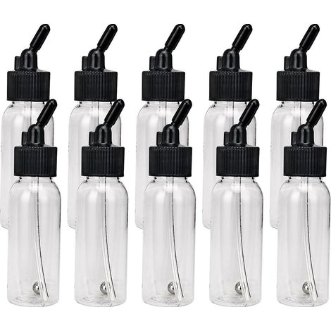 Packung mit 10 Airbrush-Farbfläschchen (je 35 ml) mit Deckeladapter und Doppelwirkungs-Trinkverschluss