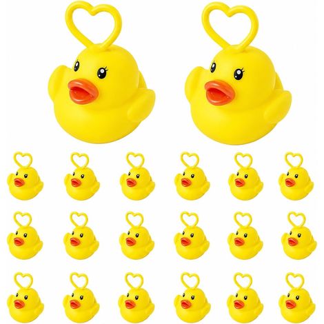 Juego de 20 patos de baño flotantes para niños: divertido juguete acuático y juego de pesca interactivo, ideal para piscina, baño y verano, material seguro y duradero, actividad entre padres e hijos ( (1/5)