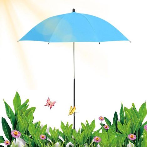 Sombrilla para plantas - Maceta de sombra - Protección solar - Plegable con estacas para el suelo - 103 x 60 cm - Negro (1/5)