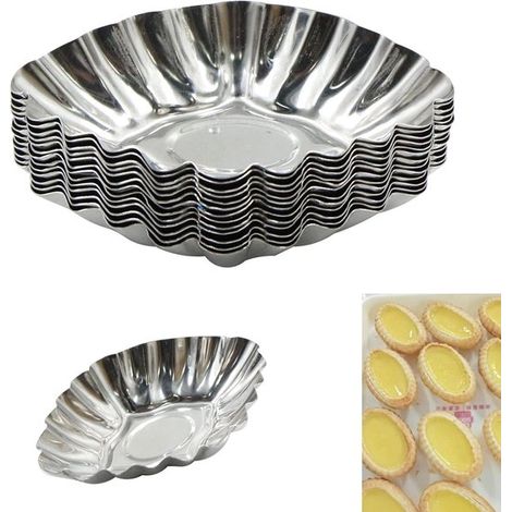 Mini Tarteformen Set, 20 Stück Edelstahl, rautenförmig, für Quiches, Eier und Gebäck (1/5)