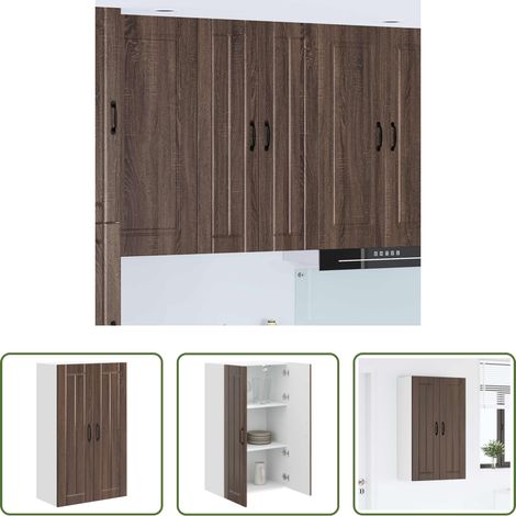 Küchenwandschrank - Küchenschrank Braun Eichen-Optik 60 x 31 x 100 cm Holzwerkstoff (1/5)