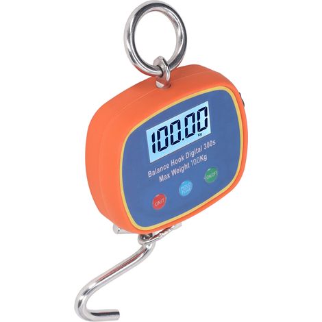 Balance numérique portable à crochet avec écran LCD, mini-balance suspendue, poids maximal 100 kg (220 lb), 90-240 V (1/5)