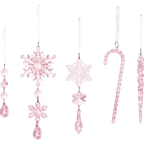 Ornamenti a forma di ghiacciolo in acrilico trasparente, 20 pezzi - Rosa