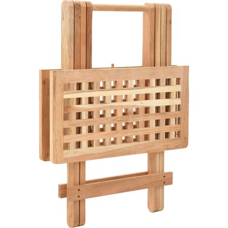 Maison Exclusive - Table d'appoint pliante 50 x 50 x 49 cm Bois de noyer massif (1/5)
