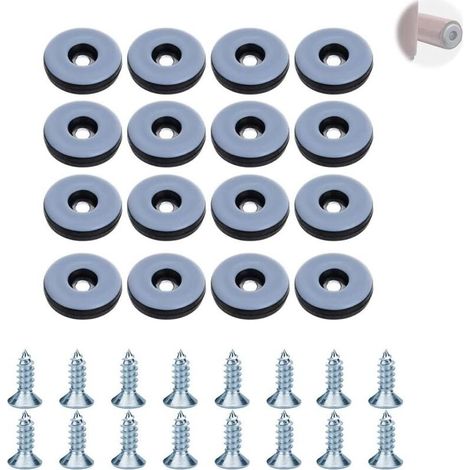 Ecleanfy - 16 Glissières pour Meubles Ø 22 mm Téflon Noir Rond avec 16 Vis INOX pour Chaises et Meubles Lourds, Protection Pieds de Table Chaise Meubles (1/5)