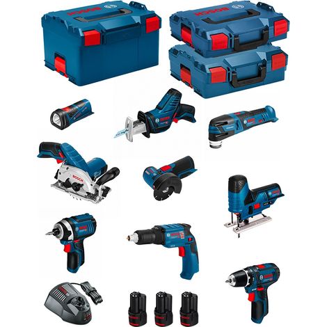 BOSCH Kit 12V BMK9-28AD3 (GSR 12V-15+GTB 12V-11+GDR 12V-105+GWS 12V-76+GST 12V-70+GKS 12V-26+GOP 12V-28+GSA 12V-14+GLI 12V-80) (1/5)
