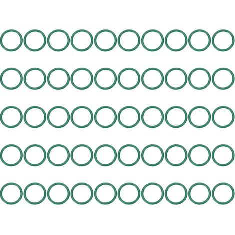 Joint Torique en Caoutchouc Fluoré 11x14x1.5mm(ID x OD x Largeur), 50PCS Joint d'Étanchéité Bocaux Remplacement pour Réparation Plomberie Valves Tuyaux Robinet Voiture Gaz, Vert (1/5)