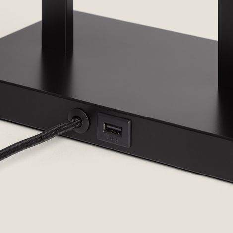 Lámpara de Mesa Metal con Puerto USB e Interruptor Táctil Tianna Negro (1/5)