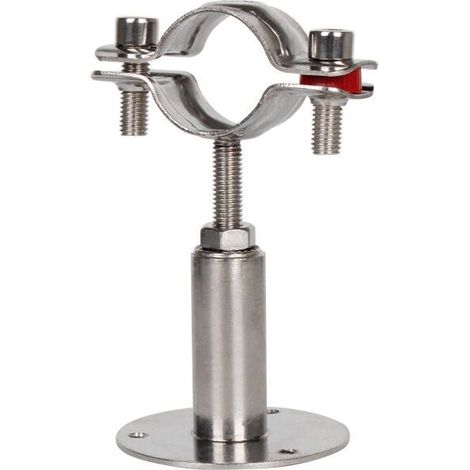 2er Set Edelstahl Rohrhalterung verstellbar 50-100mm für Rohr Ø25-27mm Decken Wandmontage mit Schrauben Dübel (1/3)
