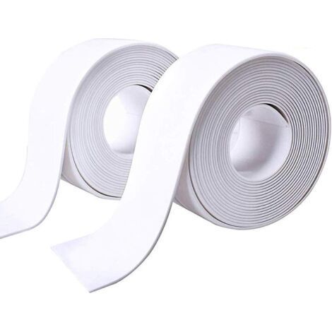 2 Rolls of Caulk Self-Adhesive Tape for Bathroom and Kitchen, Waterproof and Anti-Mildew (38CM x 3.2M) (1/5)