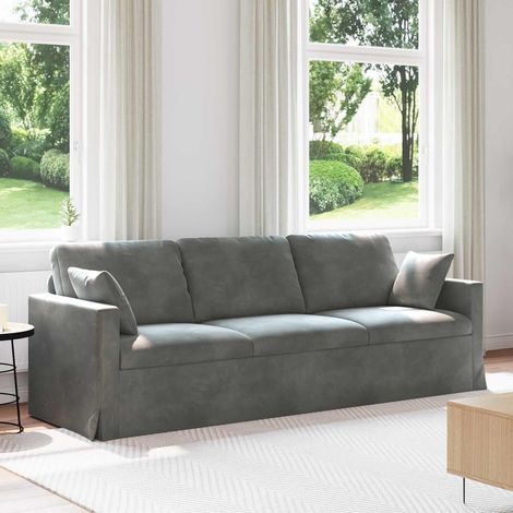 Sofa Dunkelgrau 228 x 78 x 80 cm Samt