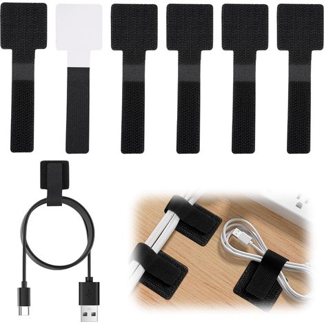 30 Pièces Serre-Câbles Réutilisables avec dos Adhésif Puissant, 9CM Réglable Scratch-Cable avec Adhésifs, Organisateur de Câble en Nylon, Sangle Câbles Réutilisables pour Bureaux, Maison, Cuisine (1/5)