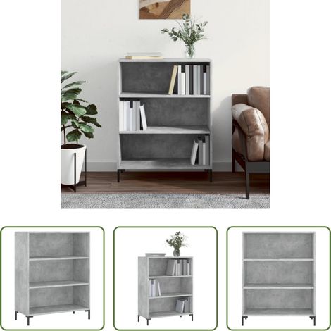 Rangement livres - Bibliothèque gris béton 69,5x32,5x90 cm bois d'ingénierie (1/5)