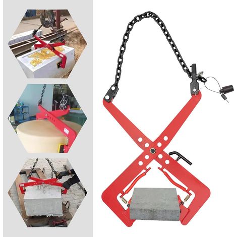 Senderpick – Pince de levage 350 kg – Ouverture réglable 30-51 cm – Acier allié antirouille – Pour levage de palettes et pierres (1/5)