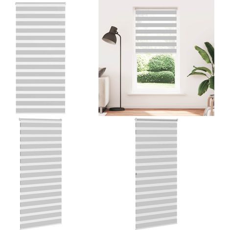 vidaXL Zebrarollo Hellgrau 115x200 cm Stoffbreite 110,9 cm Polyester (1/5)