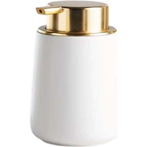 Dispensador De Espuma - Dispensador De Jabón Cerámica 400 Ml Con Tapa Dorada - Para Baño Hogar Y Hotel - 1 Unidad (1/5)