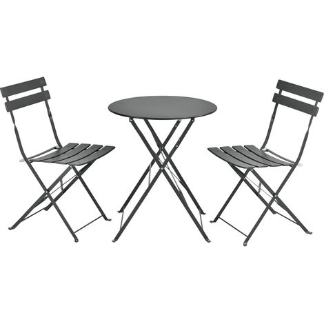 Conjunto de bistró de jardín plegable Caprile acero gris oscuro 030006938
