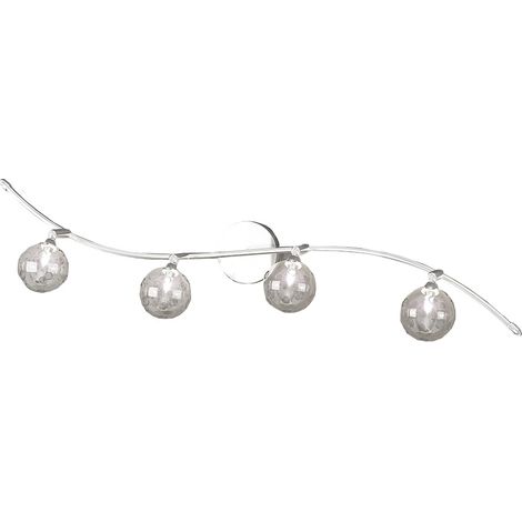 Applique Contemporanea Orizz Super Ball Metallo Cromo Vetro Pirex 4 Luci G9 (1/3)