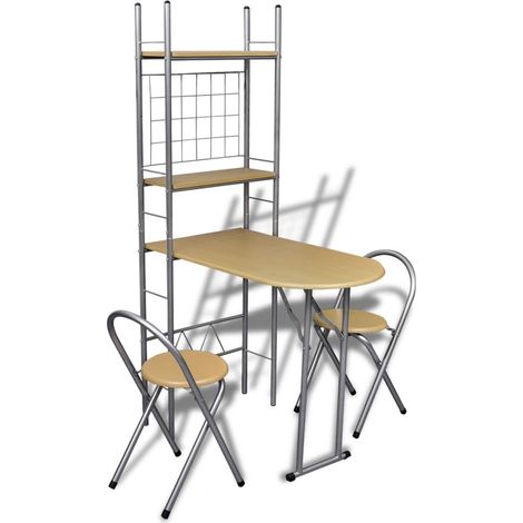 Table de petit-déjeuner, table de cuisine pliante avec 2 chaises