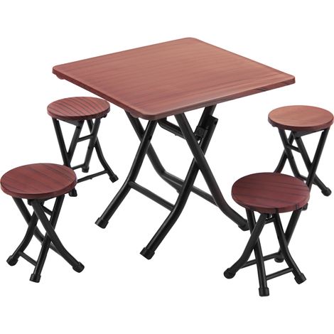 Table et chaises pliantes pour maison de poupée, mobilier miniature échelle 1:12 (1/5)
