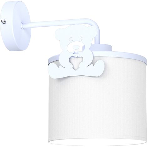Applique tissu Sweet ours bleu/blanc E27 15W Luminex